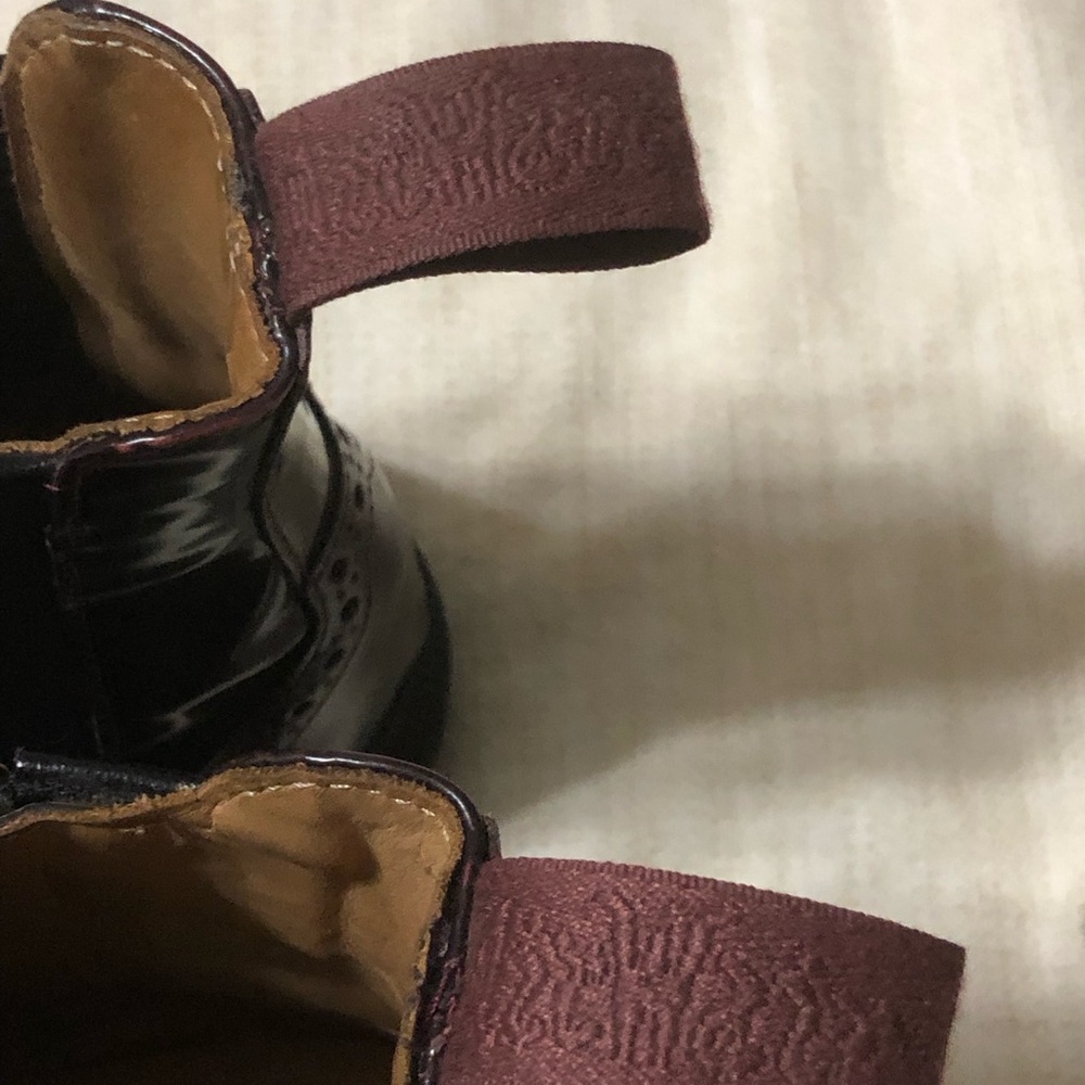 Dr. Martens Burgundy/Cherry Tina Fringe Ankle Boots - Picture 4 of 9